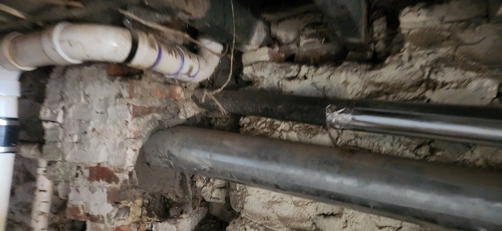 Deteriorated chimney brick liner needing repair