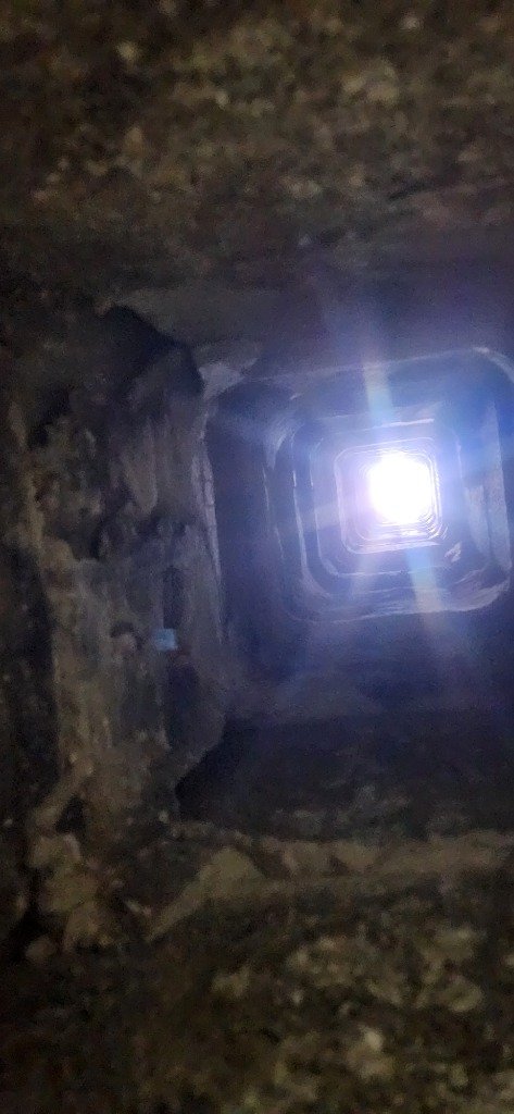 Severely cracked clay liner tiles